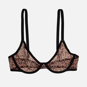 CUUP Leopard Plunge Bra - NEW